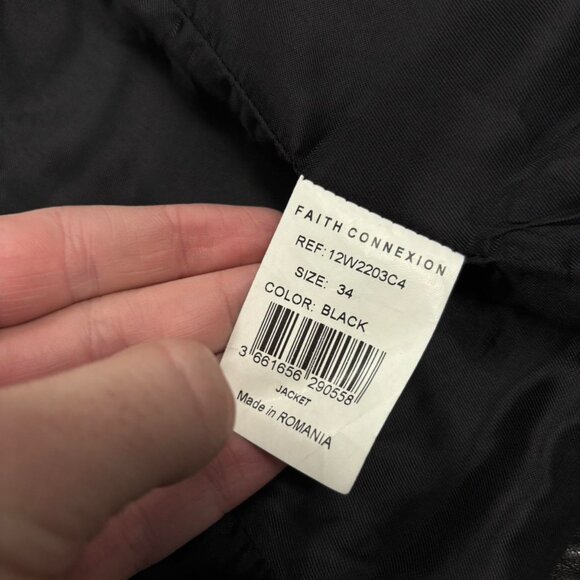 Faith Connexion Lambskin Leather Biker Jacket - Picture 5 of 7